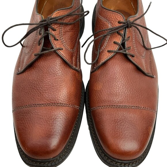 Allen Edmonds Becker Captoe Derby Mens 11D Leather Dress Shoes Brown - Picture 3 of 13